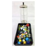 Barbicide Glass Jar w/ Cat's Eye Shooters + 7/8'