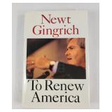 'Renew America' Signed By Newt Gingrich (1995)