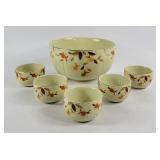 Hall's Autumn Leaf Punch Bowl Set (6)