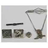 Sterling/10k Boot, Heart, & Filigree Cufflinks +