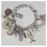 Sterling Teacher, Fish Charm Bracelet (11 Charms)