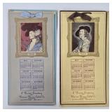 Vintage Woven Textile Advertising Calendar Cards