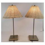 Beaded Coolie Shade Brushed Nickel Table Lamps