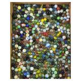 Green Glass Cat's Eye & Peltier Marbles 5/8'