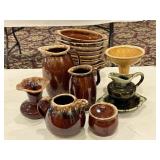 Hull Pottery Drip Glaze Pitchers, Vases + (18)