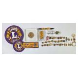 Lions Club Patches, Pins, Cufflinks, Pen +