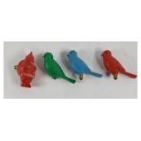 Santa, Birds Figural Christmas Light Bulbs (4)