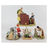 Norman Rockwell Christmas+ Porcelain Figurines (4)