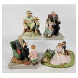 Norman Rockwell Porcelain Figurine Scenes (4)