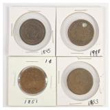 1845-1953 Coronet Head Large Cents (4)