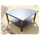 Black Matte Square 2-Tier Coffee Table