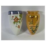 Vintage Floral Lusterware Wall Pockets - Japan