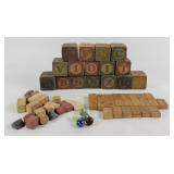 Antique Wood Blocks, Mah Jong, Marbles+