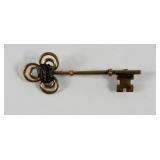 KKK Gold Tone Key Brooch