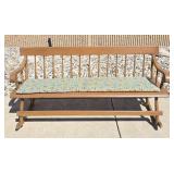Vintage Wooden Spindle-Back Rocking Bench