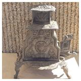 Ornate Antique Cast Iron Parlor Stove