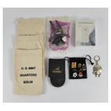 Quarter Bags, Gerber Tool, Enamel Pins, Keychain+