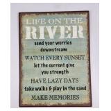 'Life On The River' Quote Tin Sign
