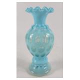 Fenton Coin Dot Ruffled Bud Vase