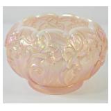 Fenton Lily Of The Valley Iridescent Pink Bowl