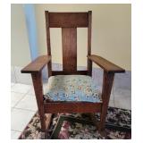 Antique Arts & Crafts Mission Oak Rocking Chair