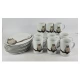 West Elm Owl Plates & Mugs (18)