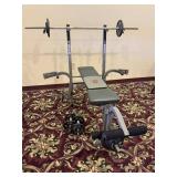 MARCY MWB 545 Free Weight Bench & Weights
