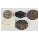 1920-1950 OH, MN, NY Licensed Chauffeurs Badges