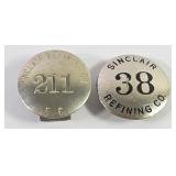 Sinclair Refining Co. Employee Badges (2)