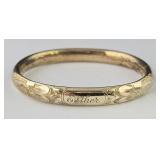 10k Art Nouveau Carved 'Esther' Hinged Bracelet