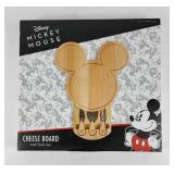 Mickey Mouse Wood Cheese Board Set NIB