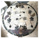 *Granite Mosaic Wrought Iron Wine Dining Table