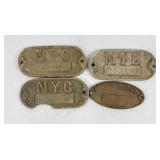 NYC & PA Metal Railroad Property Plates (4)