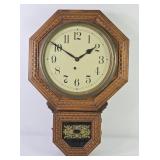 Antique American Octagon Wall Regulator Clock