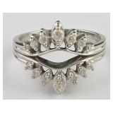 14K Gold CZ Guard Wrap Enhancer Rings (Sz. 7)