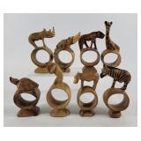Hand Carved African Safari Napkin Holders (8)