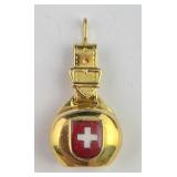 18k Gold Vintage Swiss Cow Bell Pendant