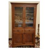 Antique Oak Pie Safe Cabinet Hutch