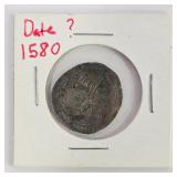 1580 Queen Elizabeth Hammered Silver 6 Pence