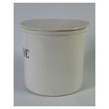 White Glaze Pottery ï¿½Farineï¿½ Flour Canister