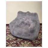 Hobestluk Grey Faux Fur Plush Cushion Chair