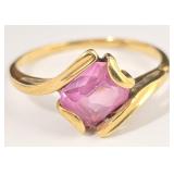 10K Cushion Cut Pink Sapphire Ring (Sz. 9.5)