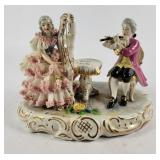 Courtly Musical Scene Porcelain Statuette