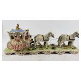 Porcelain Horse Drawn Carriage Statuette