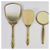 Brass Vanity Mirror, Brush & Double Sided Mirror