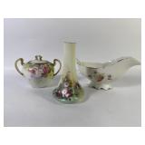 Hand Painted Floral Nippon + Vase, Jar + SIGNED