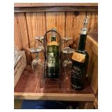 WINE GLASS RACK + BOTTLE