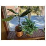 LOT OF 2 FAKE PLANTS, FERN ETC