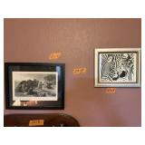 2 AFRICAN PICTURES, SIGNED, ZEBRA