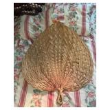 WICKER FAN WALL HANGING